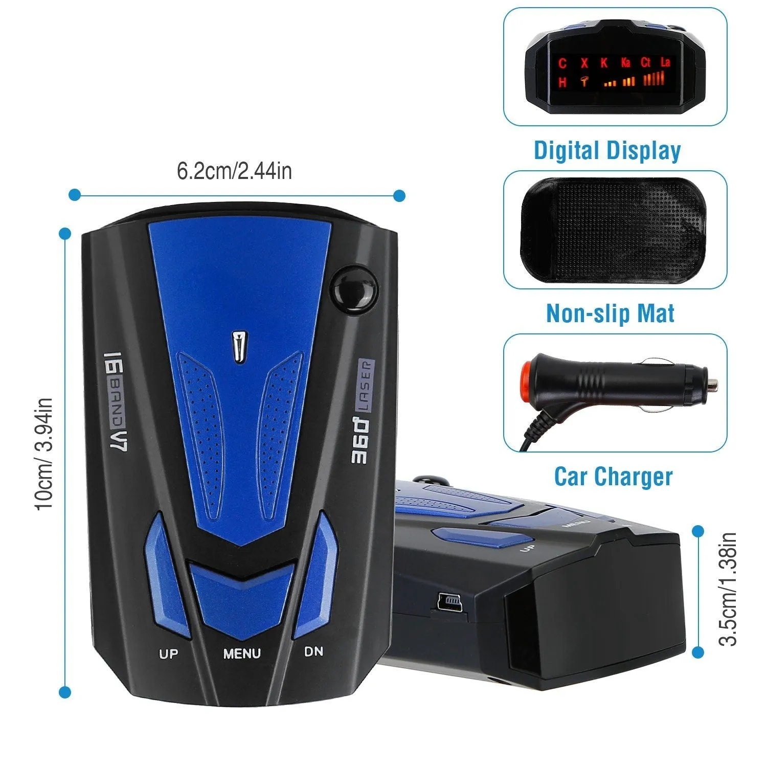 16 Band V7 Speed Safety Voice Alert Car Radar Detector