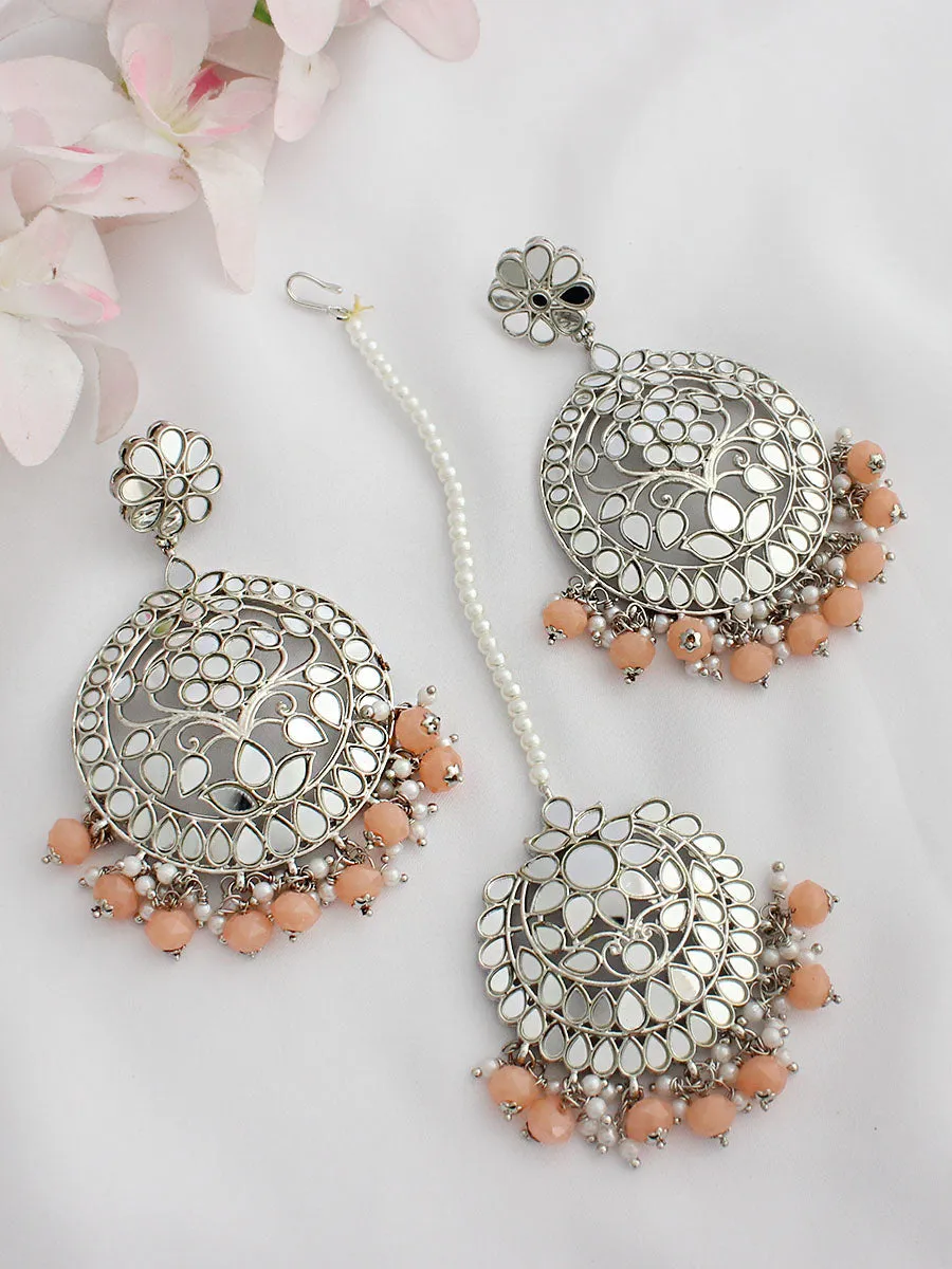 Aasma Mirror Earrings & Tikka