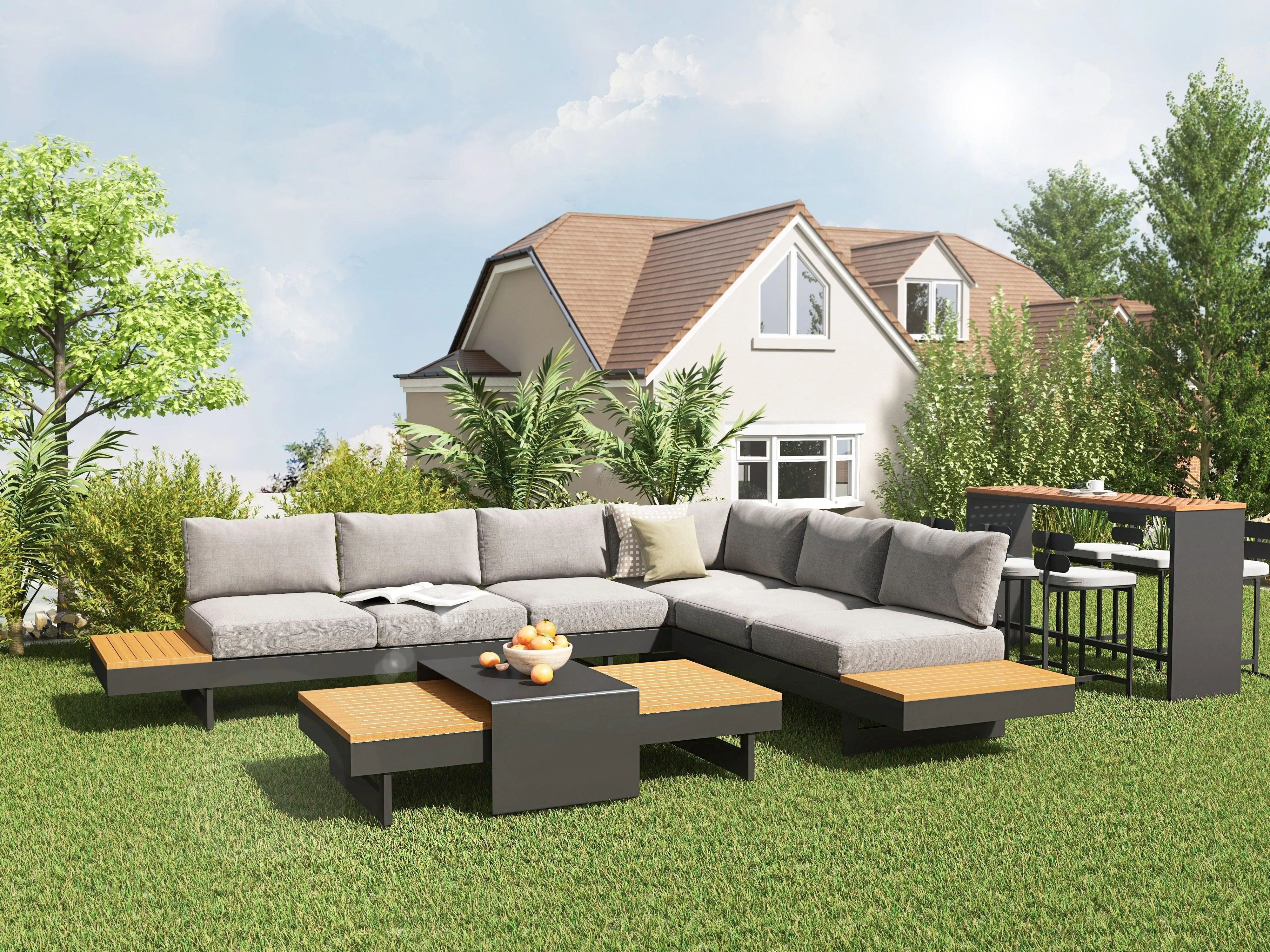 Aiello 6 Person Outdoor Furniture Suite with Cushions