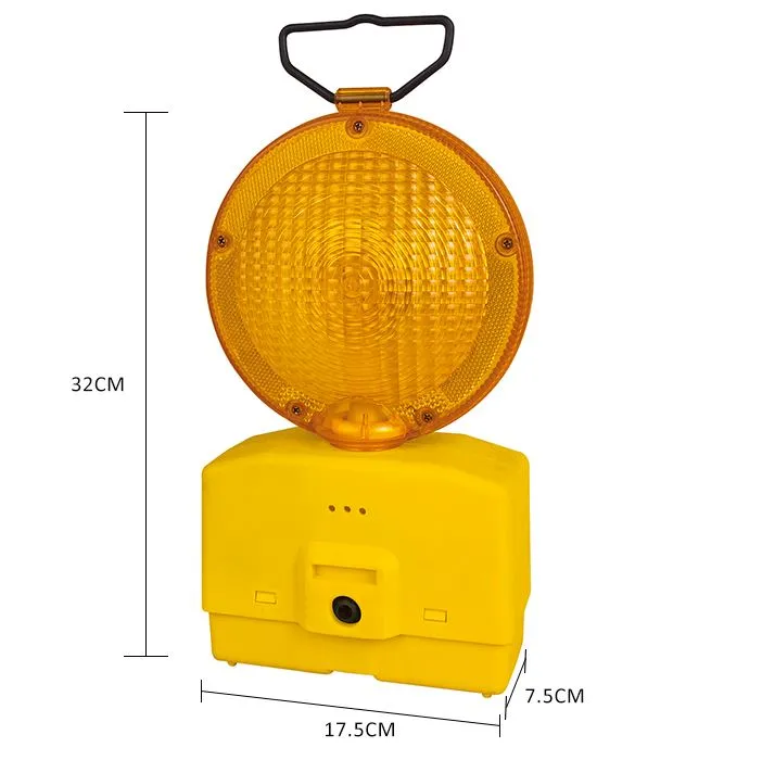 Aiko Yellow Circular Road (Warning / Flashing) Light for Barricades | Battery Powered, No Solar | Model : RL-7330