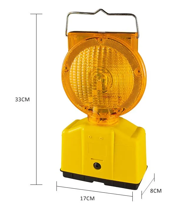 Aiko Yellow Circular Road (Warning / Flashing) Light for Barricades | Solar Powered | Model : RL-7353