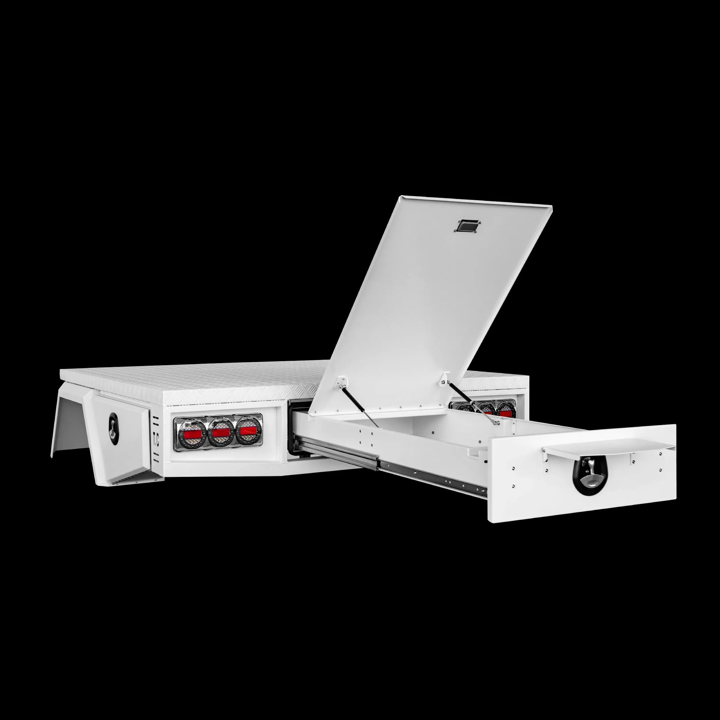 Aluminium Tray 1800mm No Headboard - White
