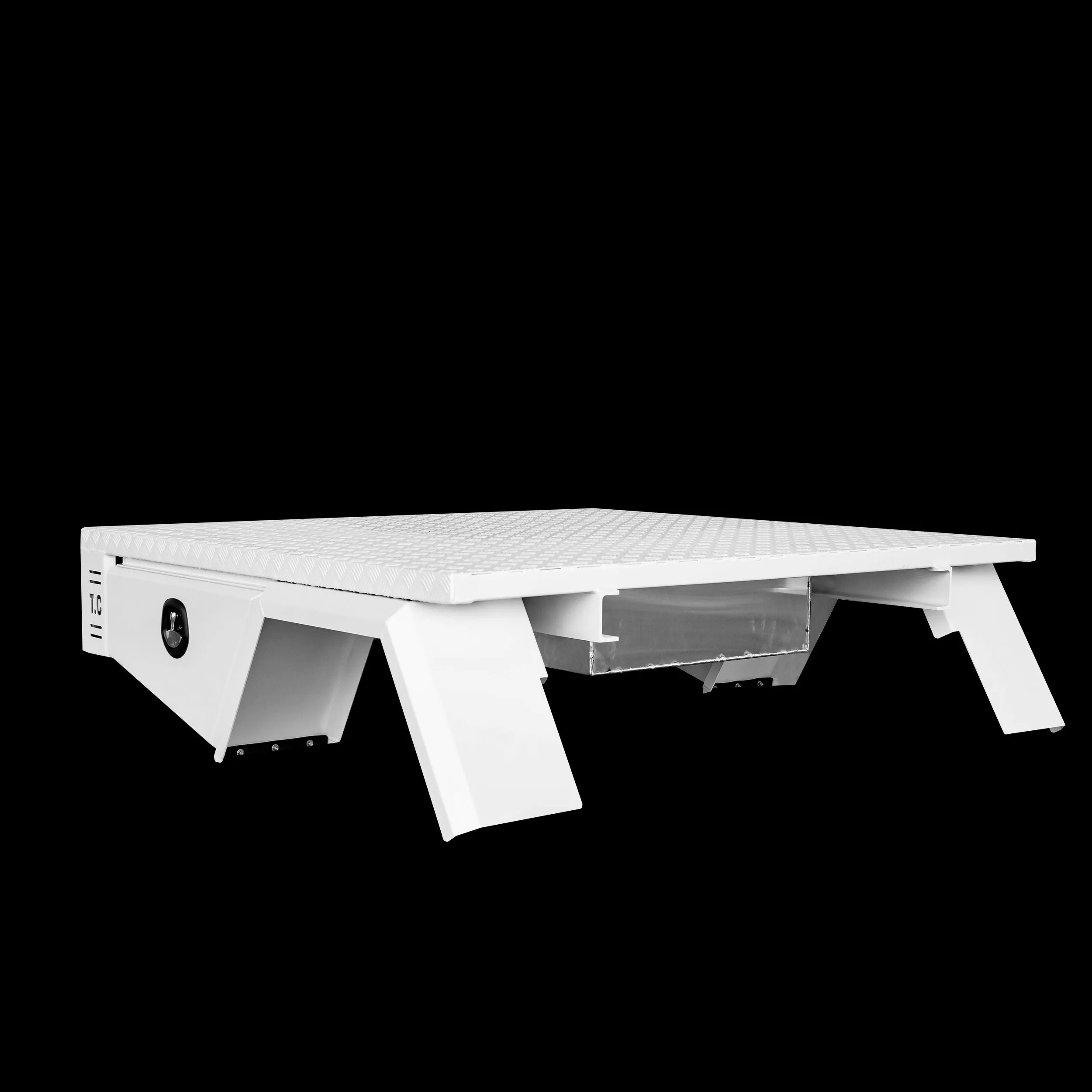 Aluminium Tray 1800mm No Headboard - White