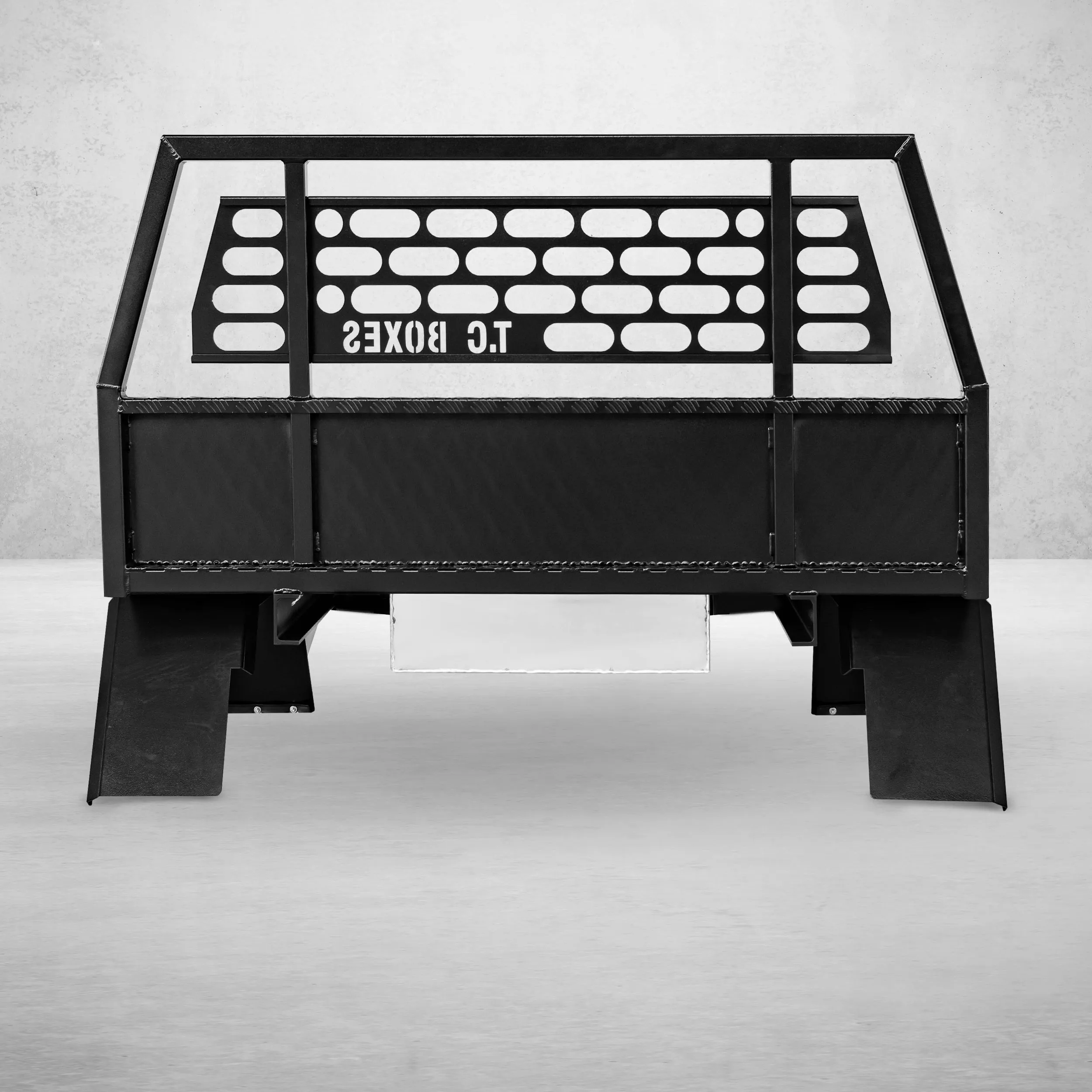 Aluminium Tray w/Headboard 1950mm - Black