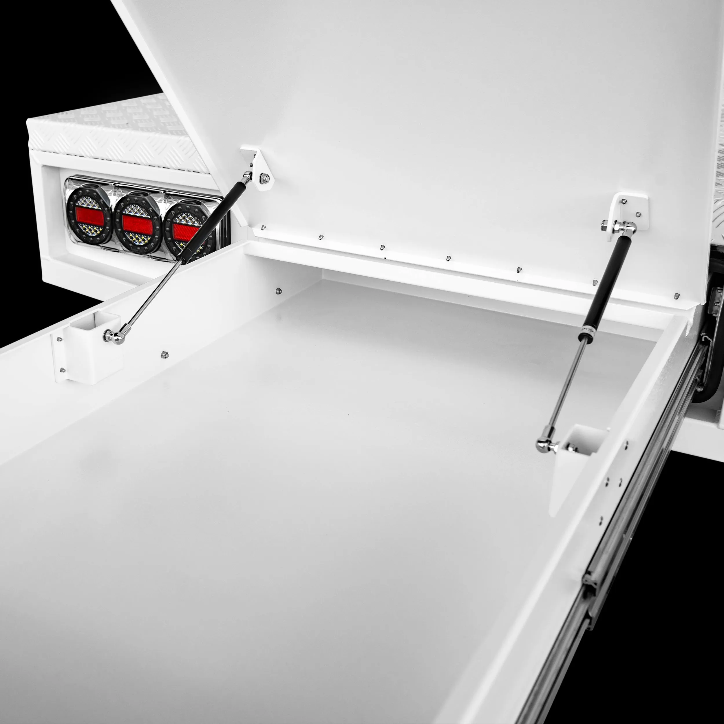 Aluminium Tray w/Headboard 2400mm - White