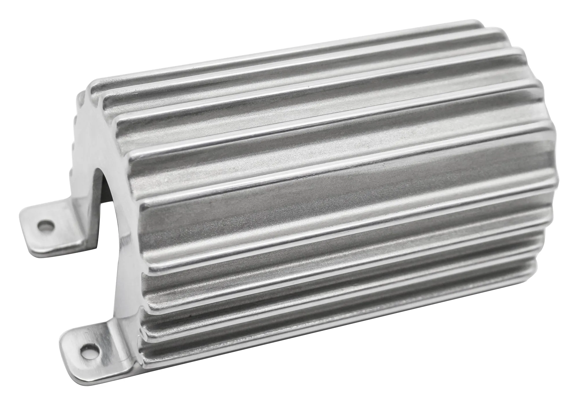 ALUMINUM FINNED CANISTER ROUND IGNITION COIL COVER - POLISHED