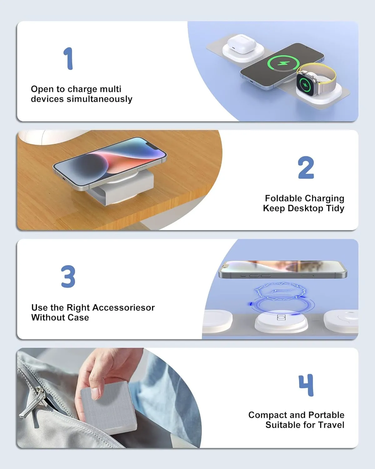 Apple Watch Series Wireless 3 in 1 Magnetic Wireless Charging Station