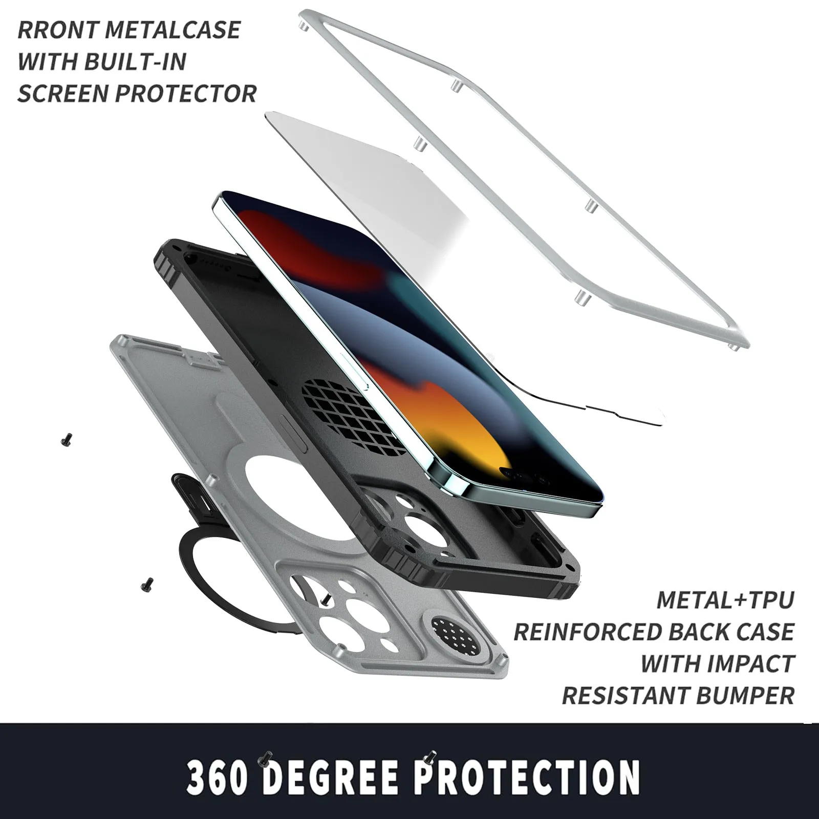 Armor King MagSafe Aromatherapy Kickstand Military Heavy Duty Metal Case