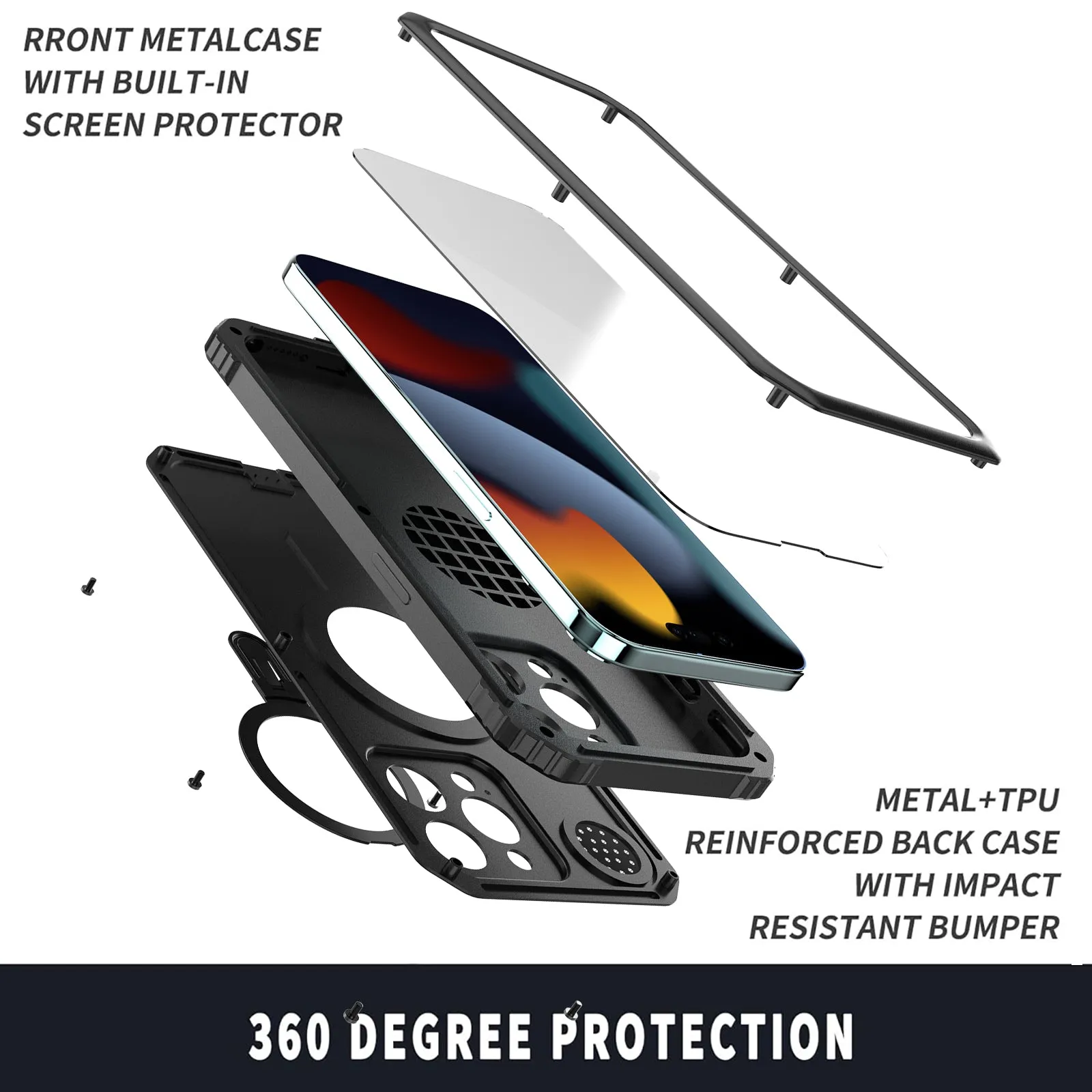 Armor King MagSafe Aromatherapy Kickstand Military Heavy Duty Metal Case