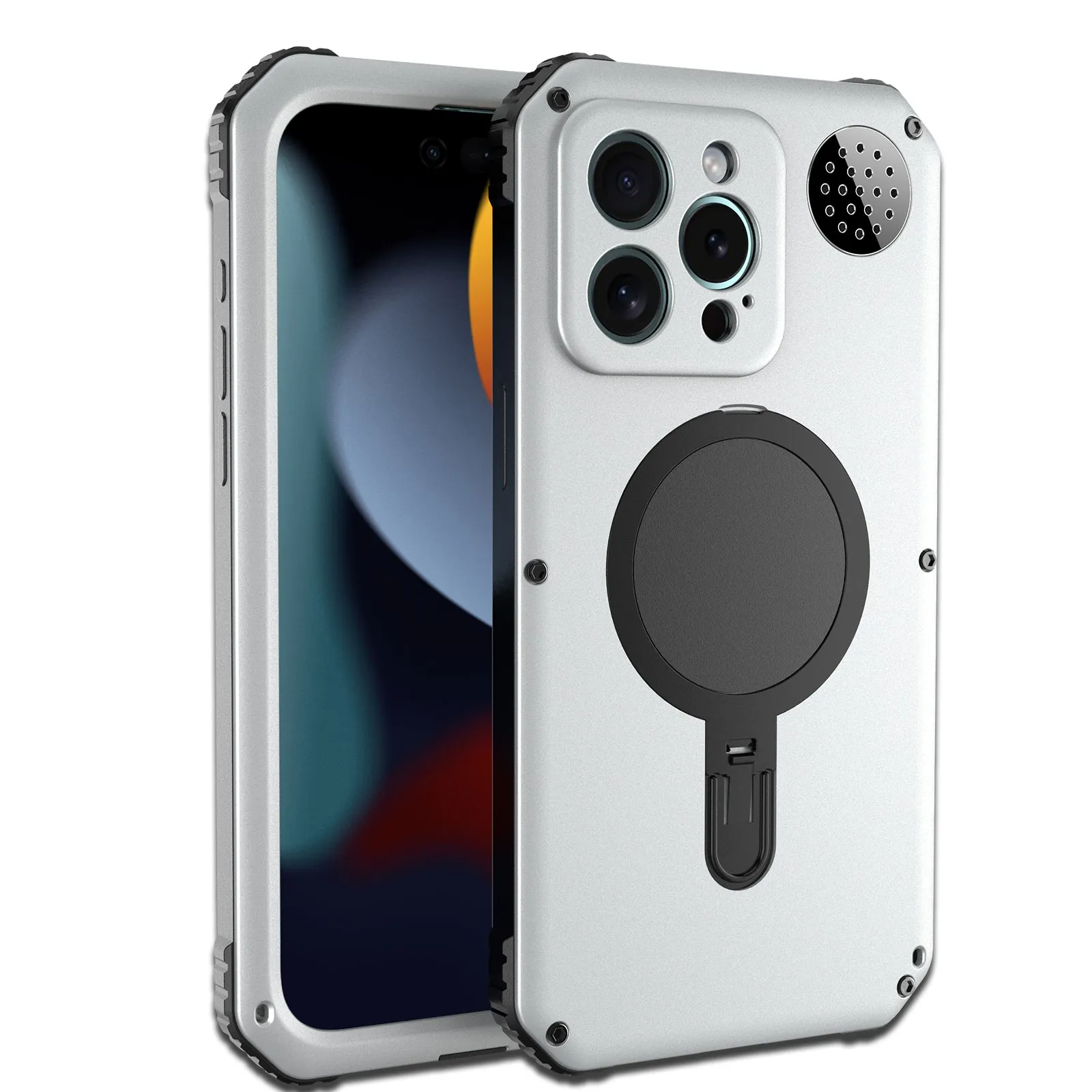 Armor King MagSafe Aromatherapy Kickstand Military Heavy Duty Metal Case