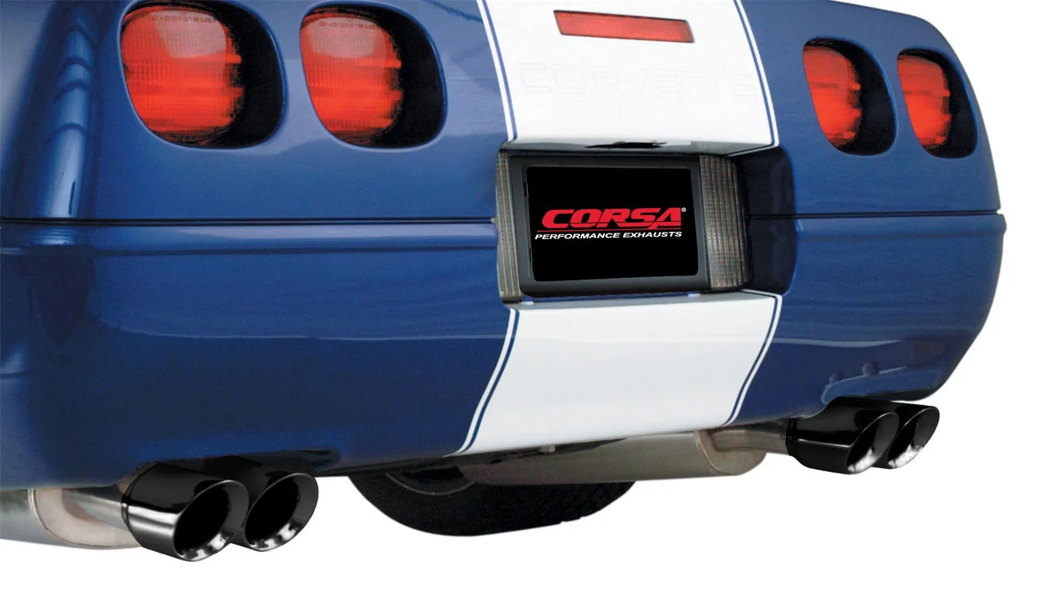 Corsa Performance 14118BLK 2.5 Inch Cat-Back Sport Dual Exhaust Black 3.5 Inch Tips 1996 Corvette C4 5.7L V8 LT1/LT4 Stainless Steel Corsa Performance