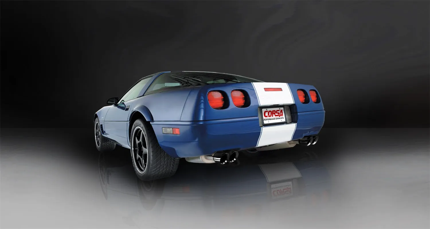 Corsa Performance 14118BLK 2.5 Inch Cat-Back Sport Dual Exhaust Black 3.5 Inch Tips 1996 Corvette C4 5.7L V8 LT1/LT4 Stainless Steel Corsa Performance