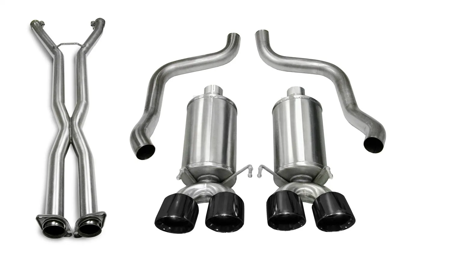 Corsa Performance 14469CB6BLK 2.5 Inch Cat-Back Xtreme Dual Exhaust Black 3.5 Inch Tips 05-08 Corvette A6 Auto Trans 6.0L/6.2L Stainless Steel Corsa Performance