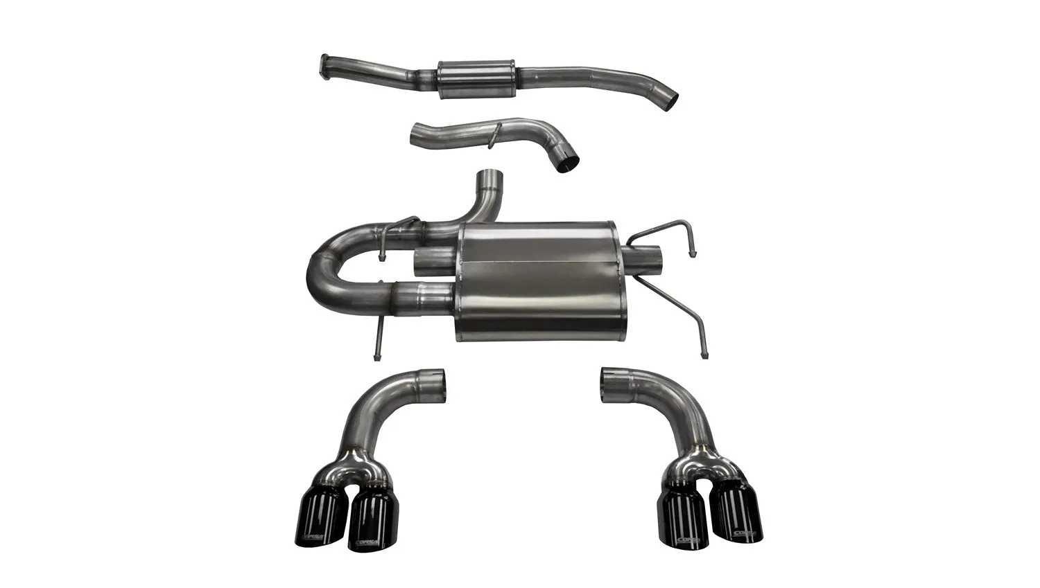 Corsa Performance 14862BLK 3.0 Inch Cat-Back Sport Dual Rear Exhaust 3.5 Inch Black Tips 08-14 Subaru Impreza STI/WRX Hatchback 2.5L Turbo Stainless Steel Corsa Performance