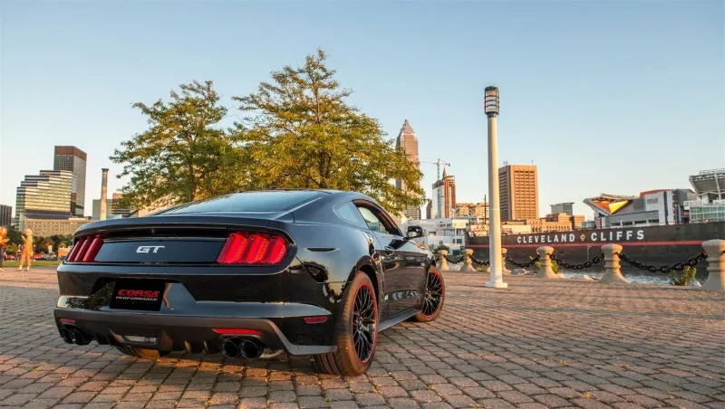 Corsa Sport Cat-Back Exhaust System - 3 in Diameter - Twin 4 in Dual Tips - Black Pro-Series Tips - 5.0 L - GT - Fastback - Ford Mustang 2018