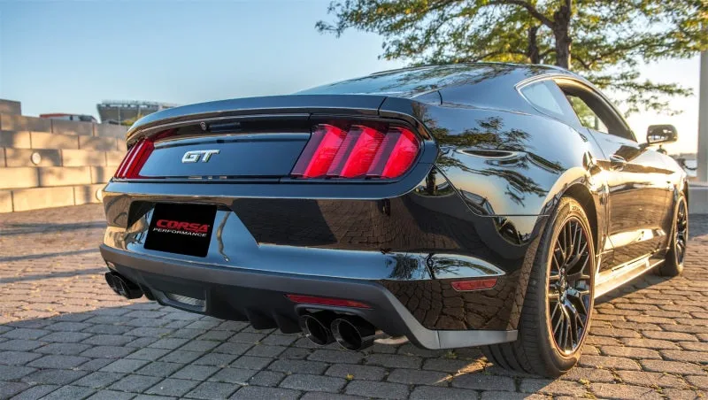 Corsa Sport Cat-Back Exhaust System - 3 in Diameter - Twin 4 in Dual Tips - Black Pro-Series Tips - 5.0 L - GT - Fastback - Ford Mustang 2018