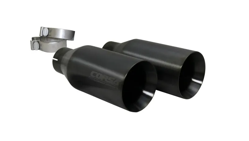 Corsa Sport Exhaust System - Cat-Back - 3" Diameter - Dual Rear Exit - 4" Gray Tips - Stainless - Mopar Gen III Hemi