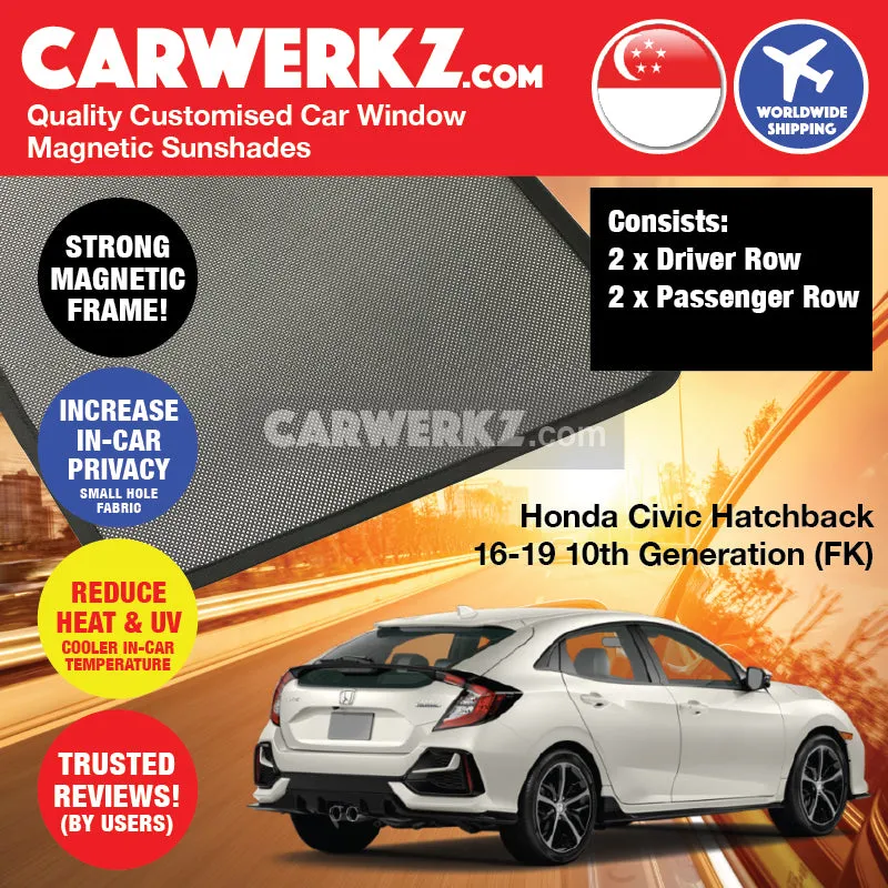 Customised Window Magnetic Sunshades for Honda Civic 2016-2020 10th Generation (FK) Japan Hatchback