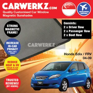 Customised Window Magnetic Sunshades for Honda Edix FR-V 2004-2009 1st Generation (BE1/2/3/4/8) Japan Hatchback