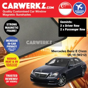 Customised Window Magnetic Sunshades for Mercedes Benz E Class 2009-2016 4th Generation (W212) Germany Sedan