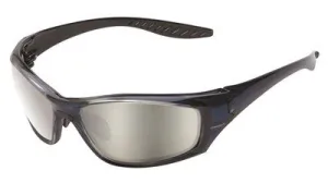 Erb Safety Glasses Blue Frame Silver Mirror Lens