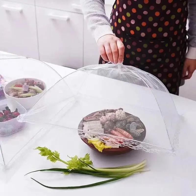 Foldable Food Mesh Cover – Pop-Up Umbrella for Meals & Fruits