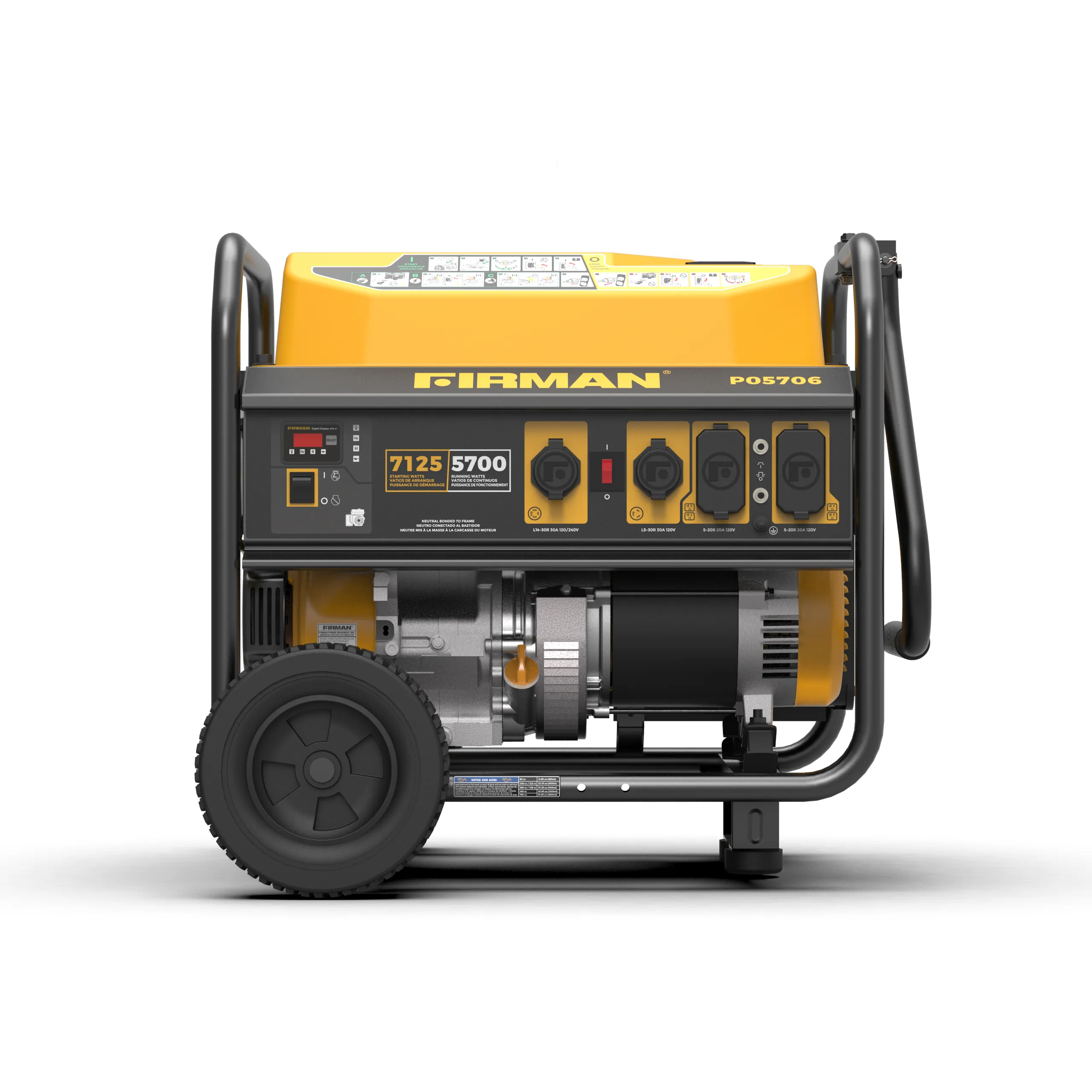 Gas Portable Generator 7125W Recoil Start 120/240V