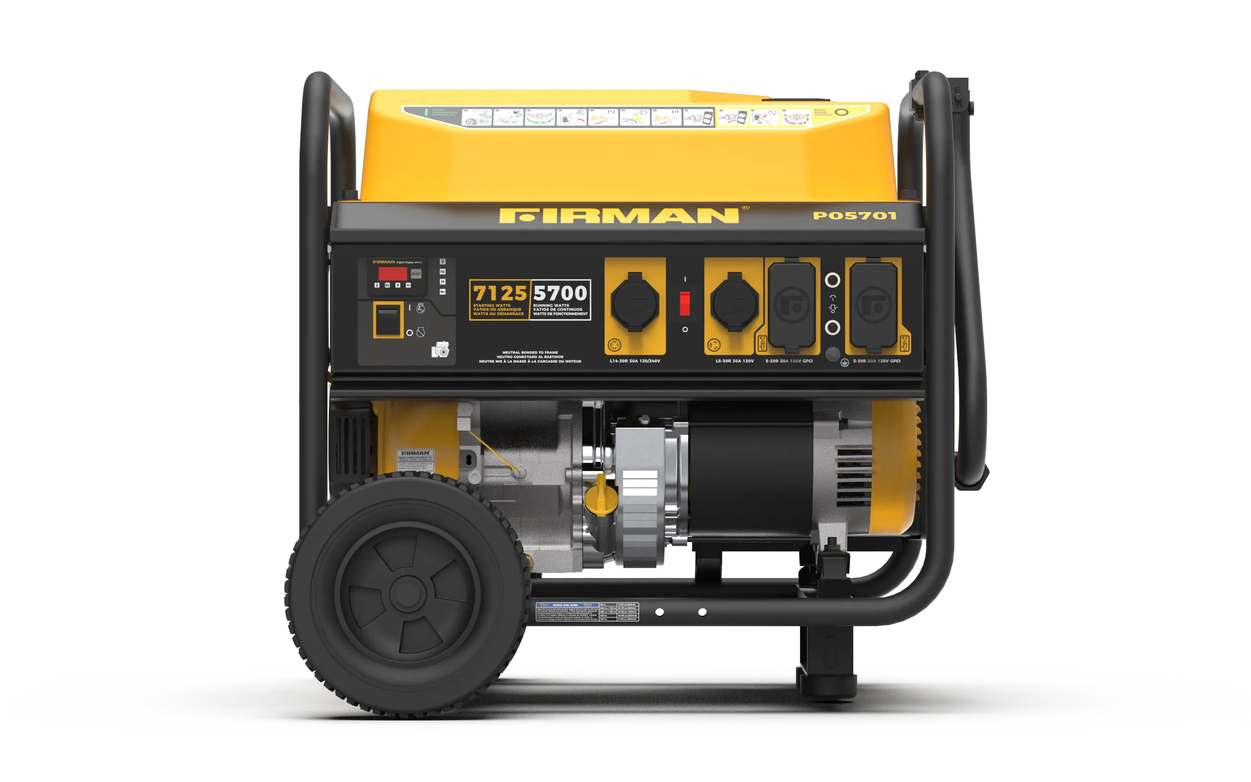 Gas Portable Generator 7125W Recoil Start 120/240V