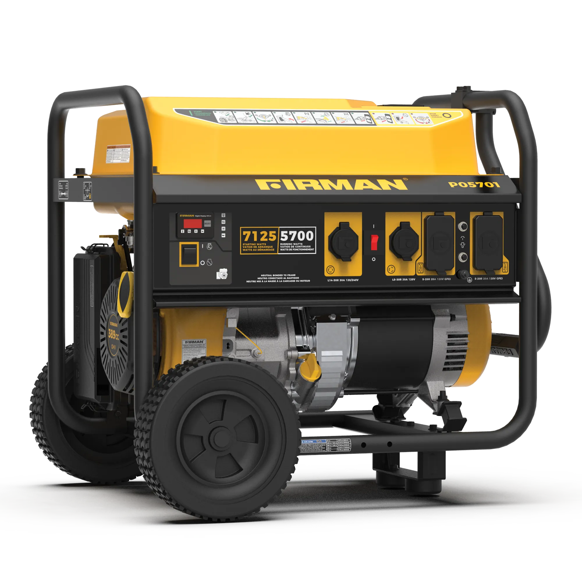Gas Portable Generator 7125W Recoil Start 120/240V