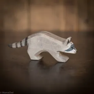 Handcrafted Wooden Standing Raccoon