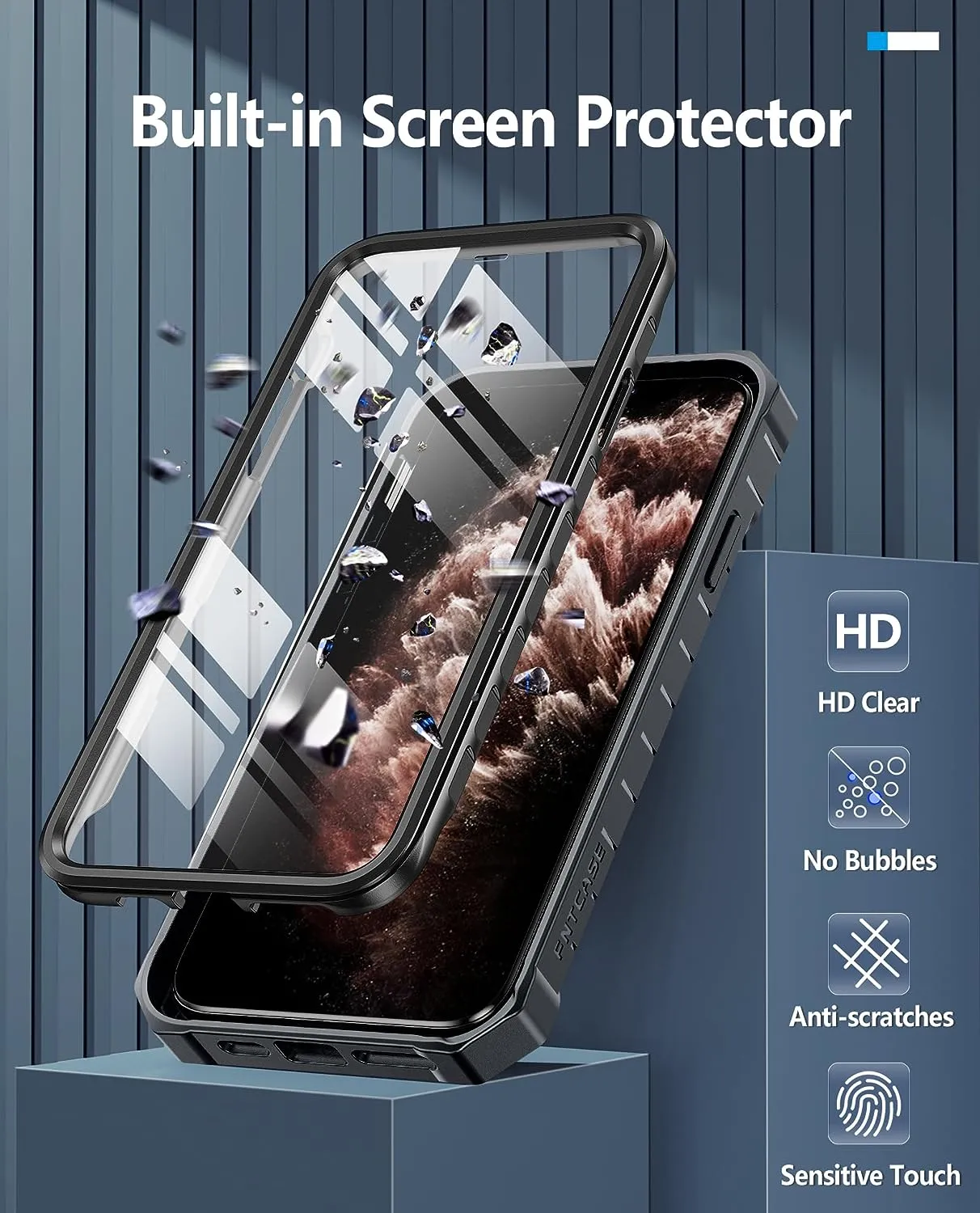 iPhone 11 Pro-Max Case Rugged Shockproof Protective Case Proof Protection Black