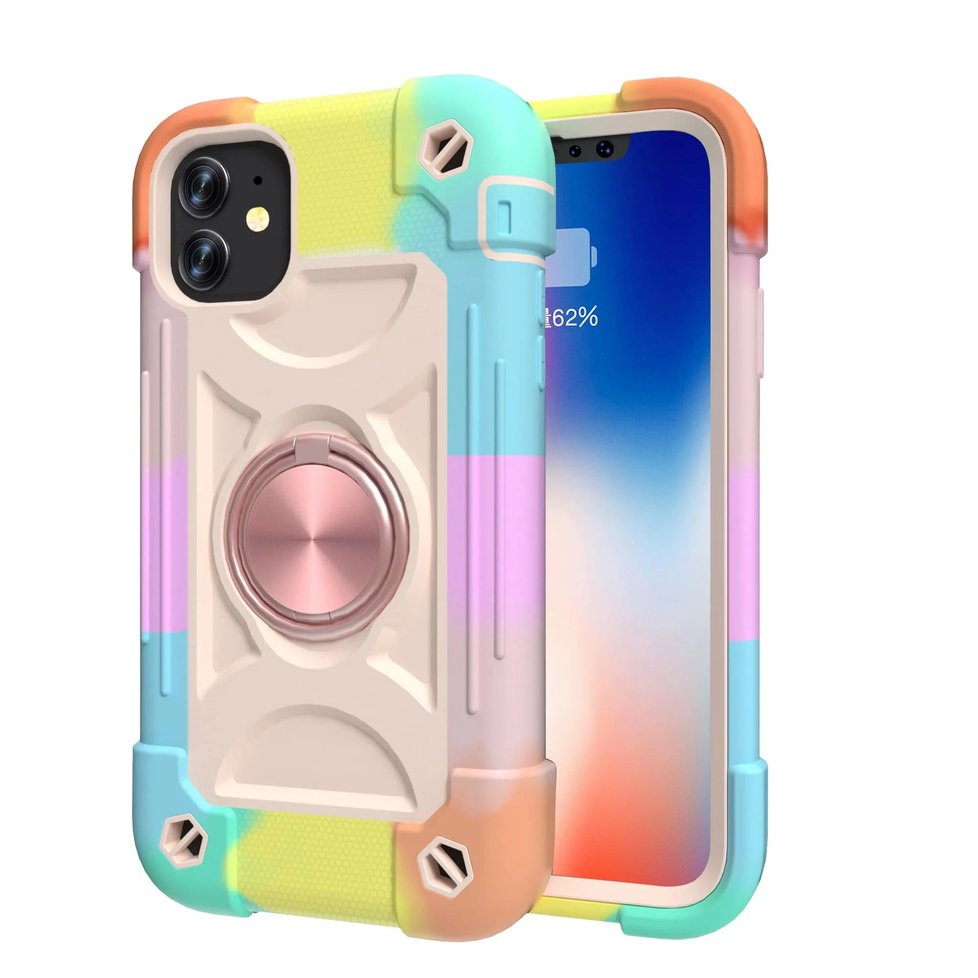 iPhone 11 Silicone Protective Case with Magnetic Ring