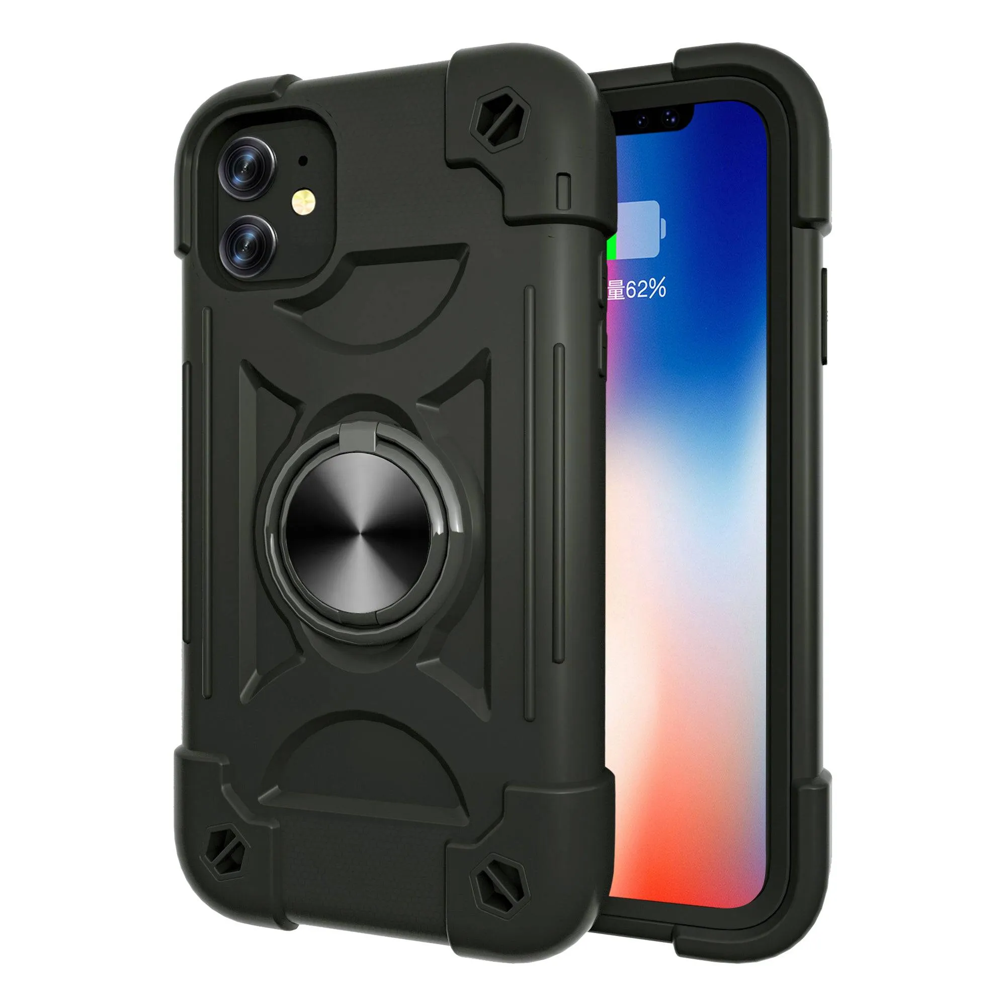 iPhone 11 Silicone Protective Case with Magnetic Ring