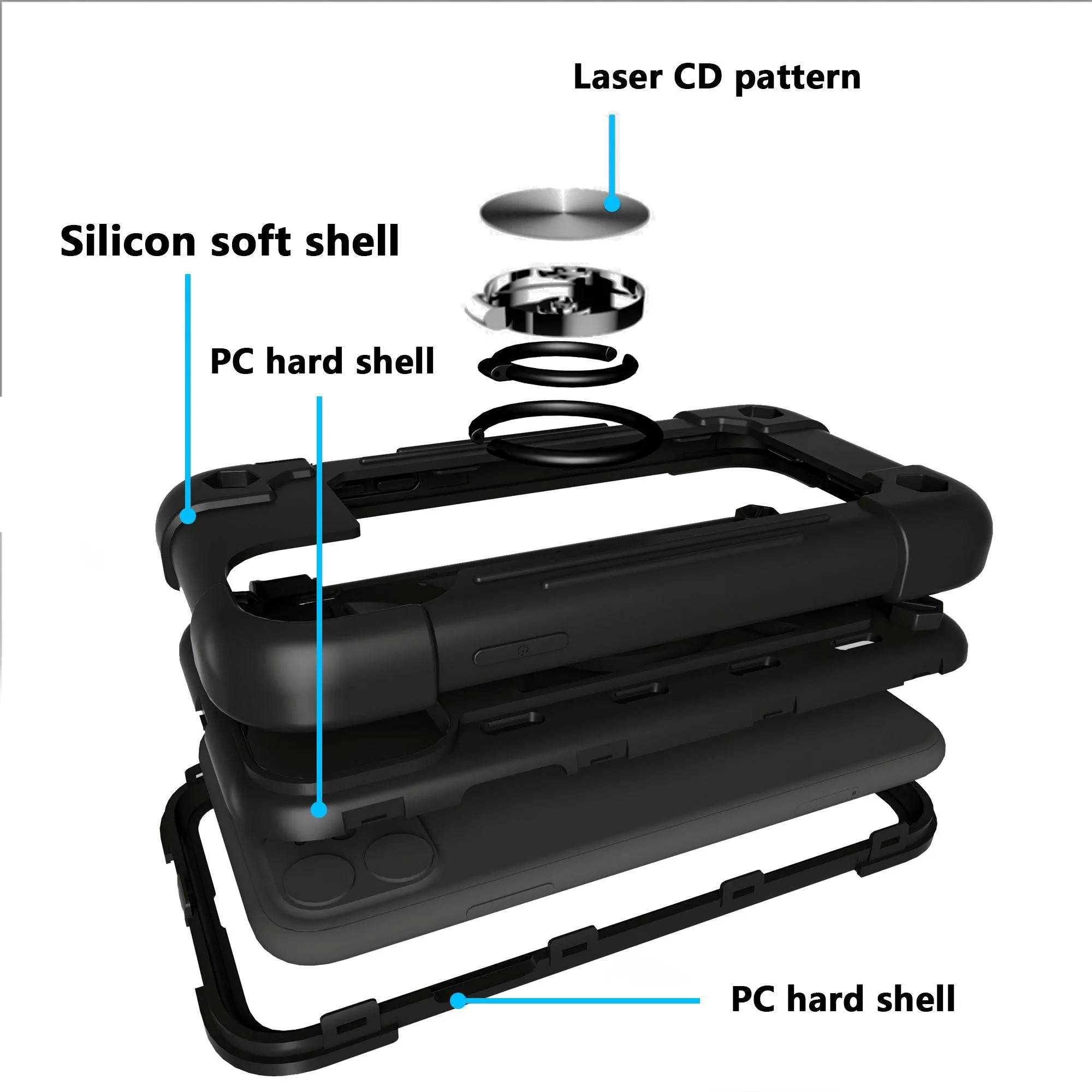iPhone 11 Silicone Protective Case with Magnetic Ring