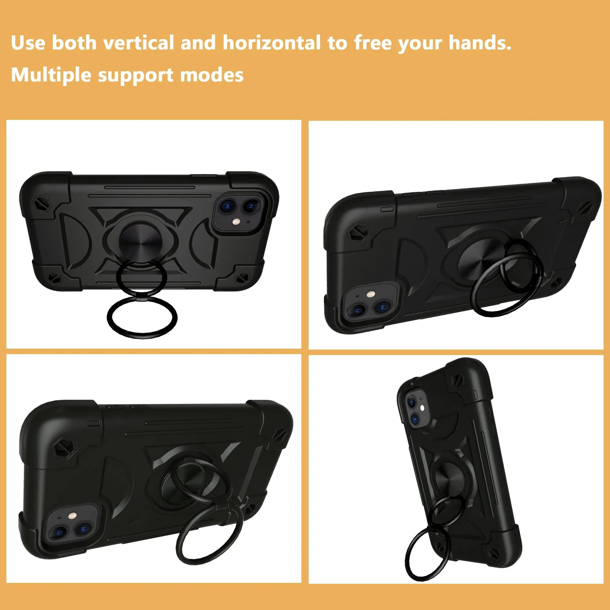 iPhone 11 Silicone Protective Case with Magnetic Ring