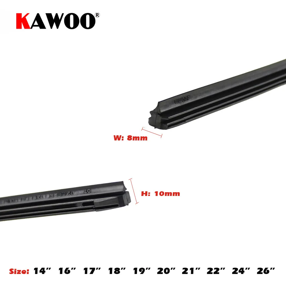 KAWOO Car Vehicle Insert Rubber strip Wiper Blade (Refill) 8mm Soft
