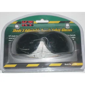 KT Industries 4-2456 Shade 5 Adjustable Temple Safety Glasses