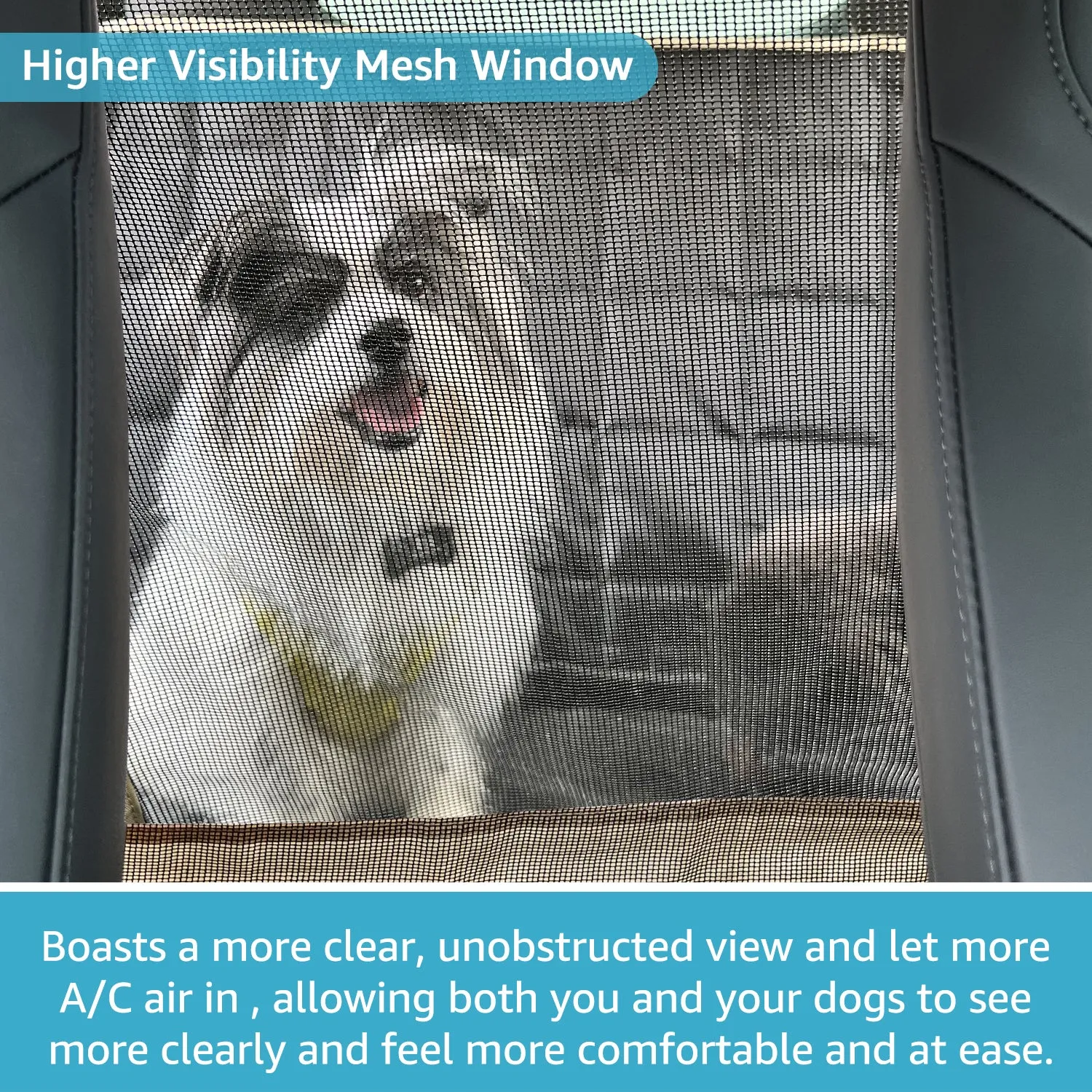 Lassie Dog Hammock for Car, Compatible with 2020-2023 Tesla Model Y Dog Seat Covers /2018-2023 Model 3,Dog Car Seat Cover for Back Seat with 4 Headrests, 100% Waterproof Pet Seat Protector for Dogs