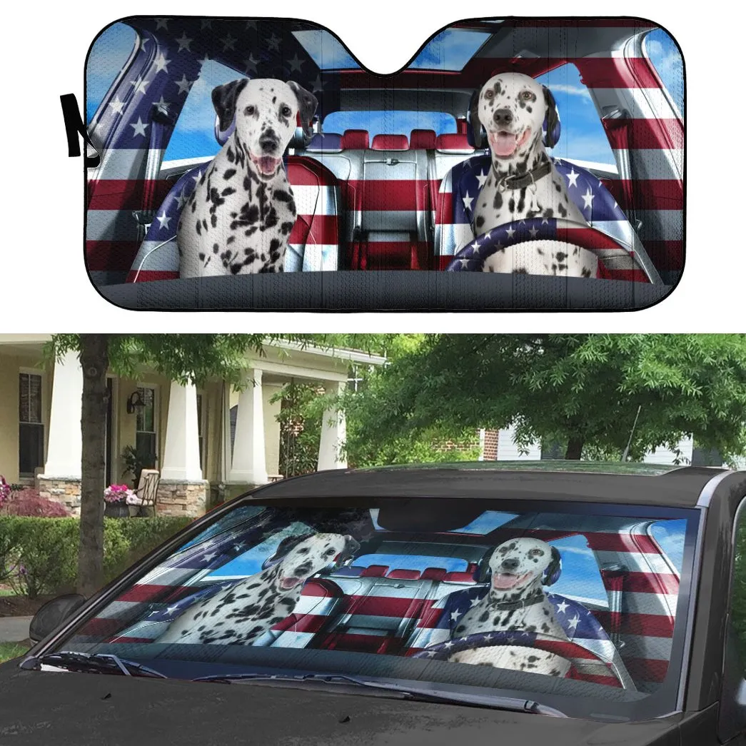 Lovely Dalmatian Custom Car Auto Sunshade