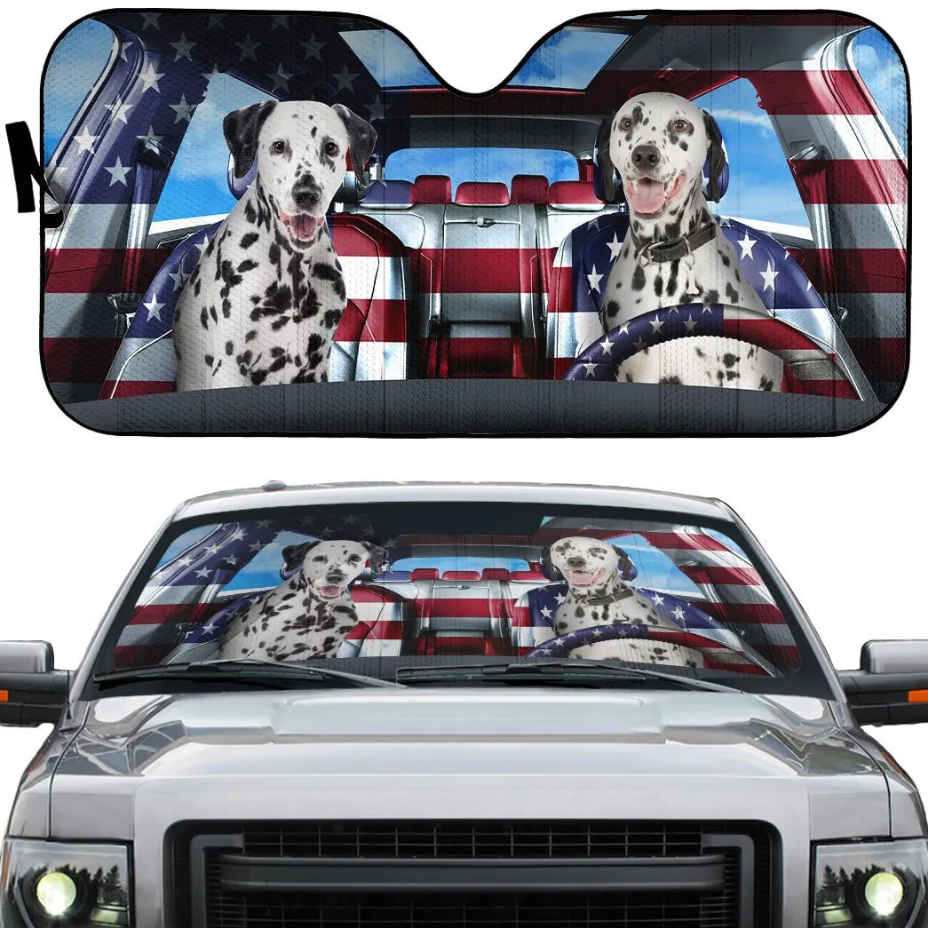 Lovely Dalmatian Custom Car Auto Sunshade