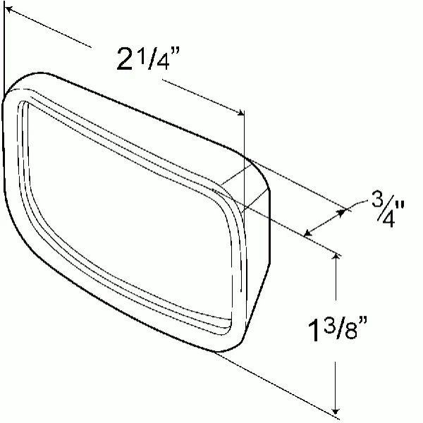 LTG 12312-5 Grote Hot Spot Stick On Mirror (Rectangle, 2.25")