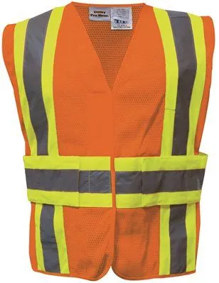 Mesh Safety Vest 3 Point Breakaway Class 2 Orange 5Xl