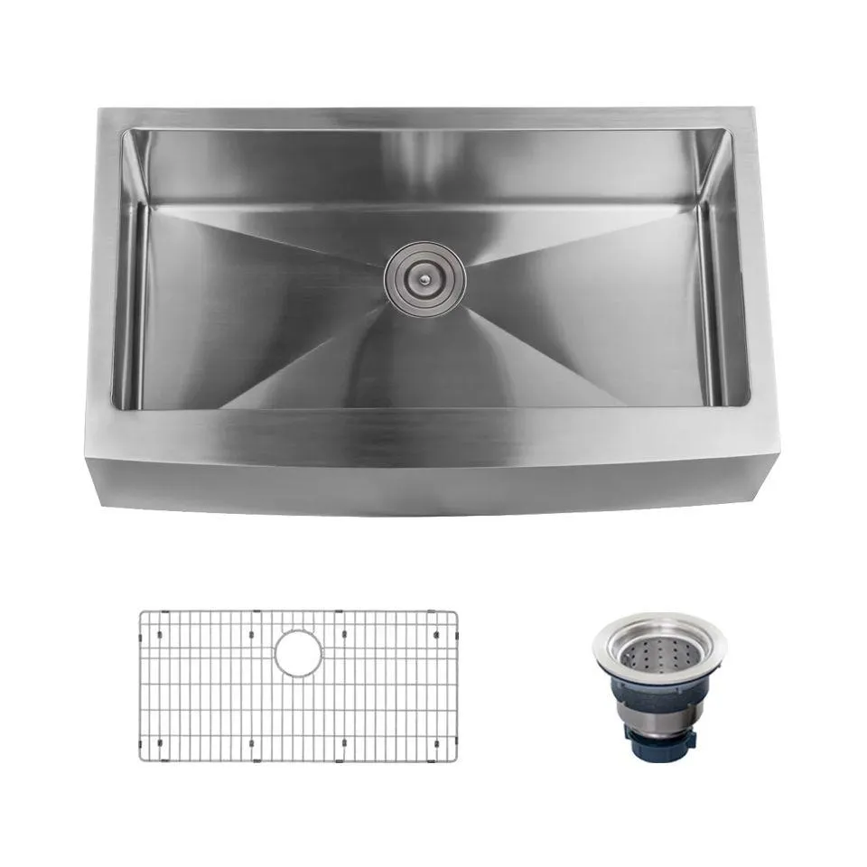 Miseno MNO163620F Farmhouse 36" Single Basin Stainless Steel Kitchen Sink