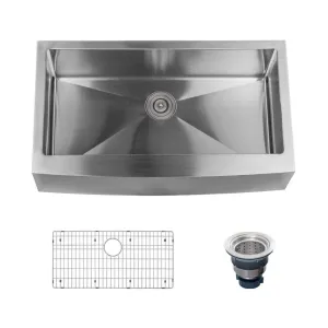 Miseno MNO163620F Farmhouse 36" Single Basin Stainless Steel Kitchen Sink