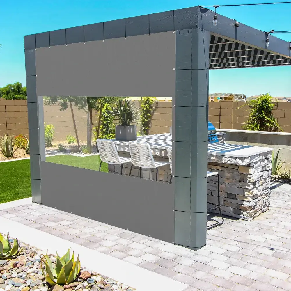Outdoor Curtains with Clear PVC Panels