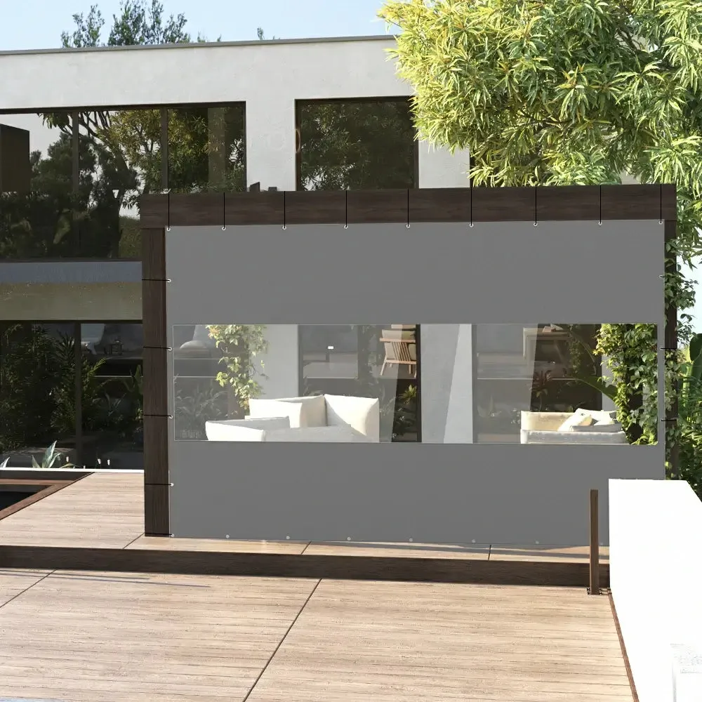 Outdoor Curtains with Clear PVC Panels