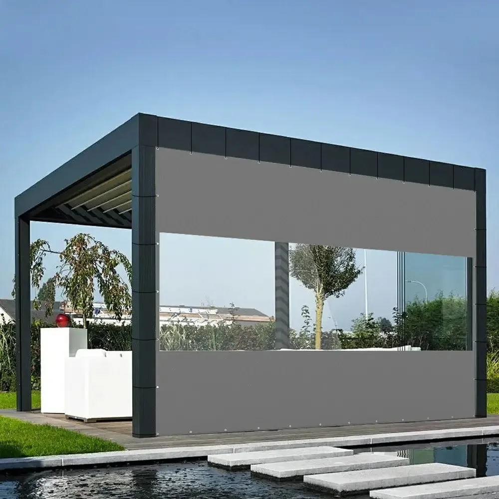 Outdoor Curtains with Clear PVC Panels