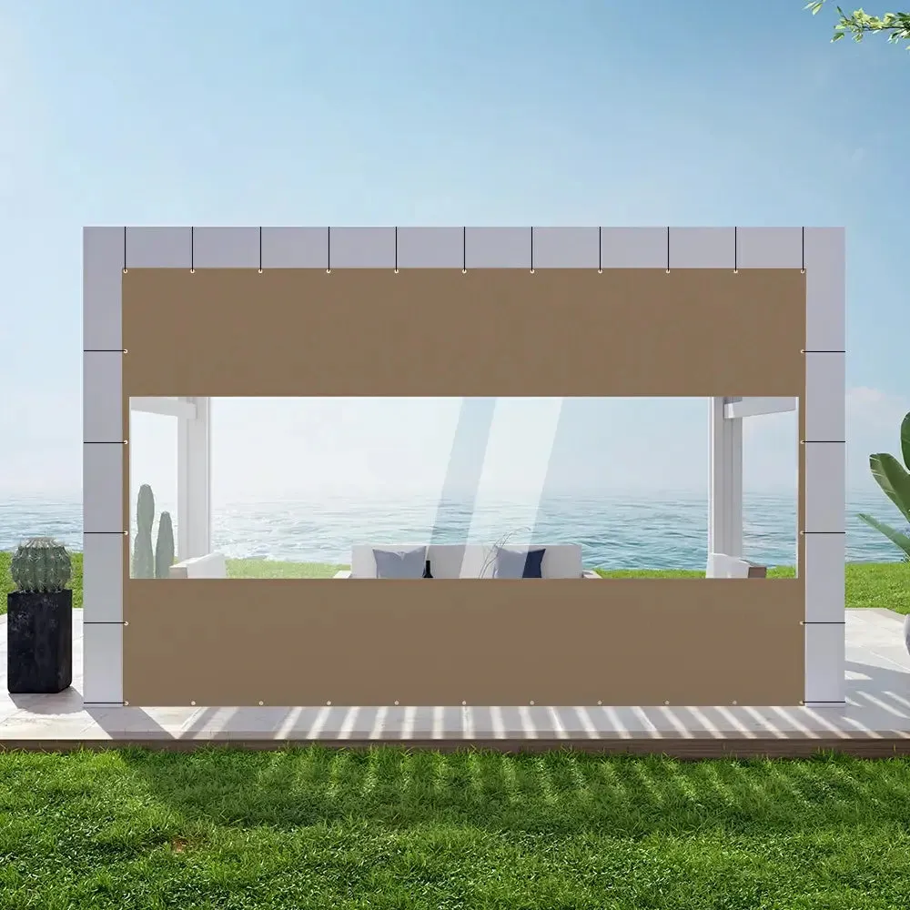 Outdoor Curtains with Clear PVC Panels