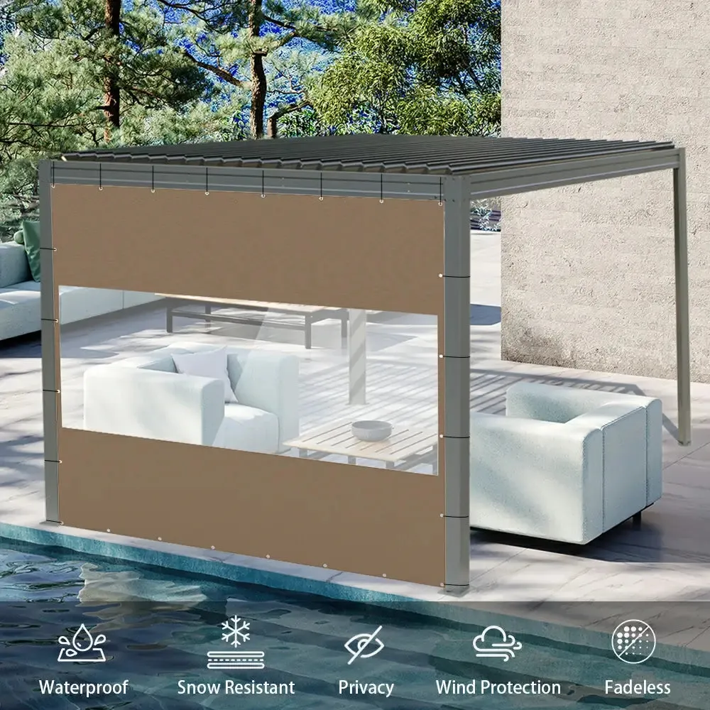 Outdoor Curtains with Clear PVC Panels
