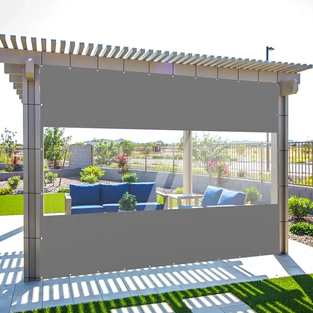 Outdoor Curtains with Clear PVC Panels